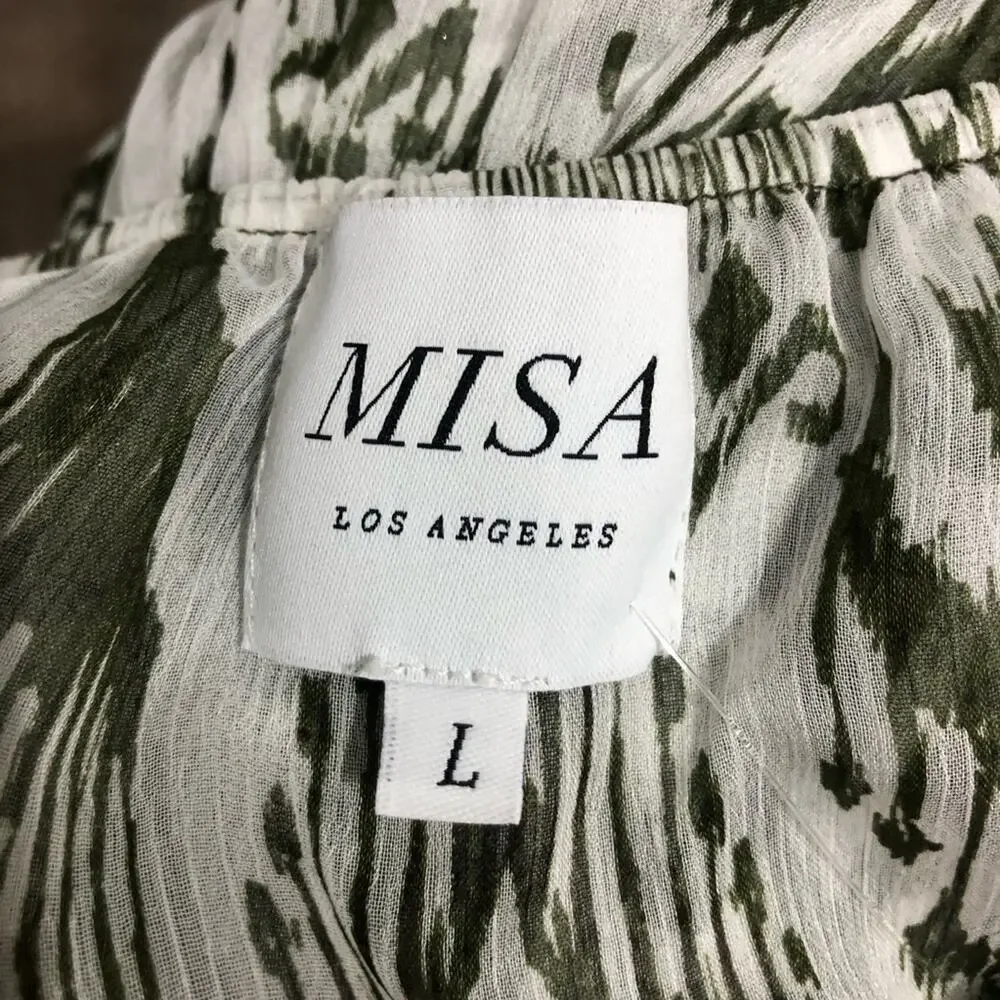 MISA Los Angeles Andromeda Dress Spring Ikat Print Large NWT